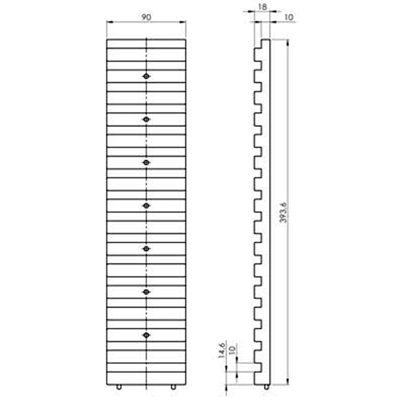 Rail para divisores de 10mm