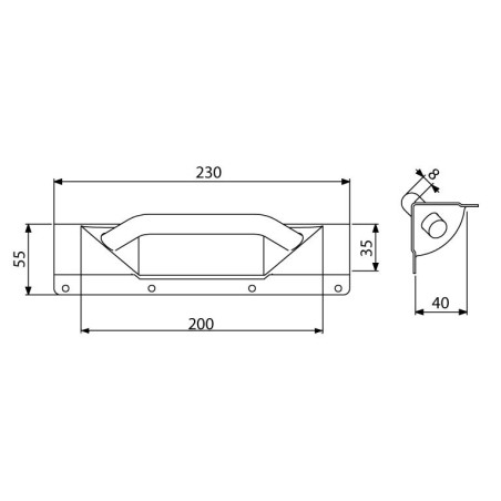 Dimensiones de asa de hierro 34041