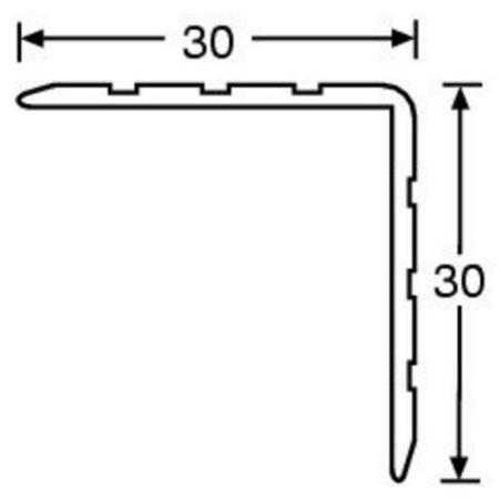 Ángulo de aluminio 30x30 mm