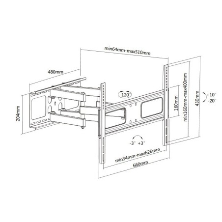 Soporte TV de pared FULL MOTION