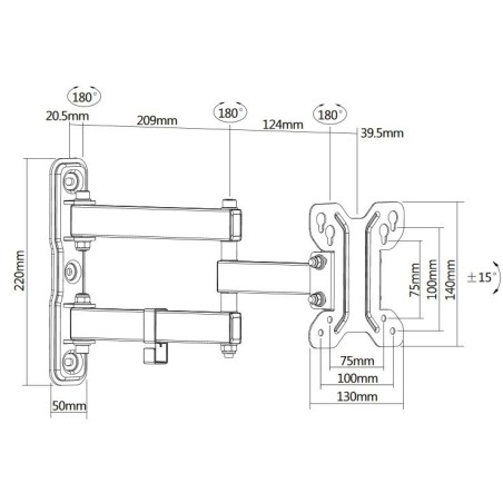 Soporte de pared inclinable para tv